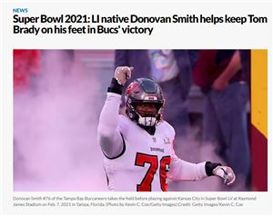 Donovan Smith #76 of the Tampa Bay Buccaneers takes the field before playing against Kansas City in Super Bowl LV